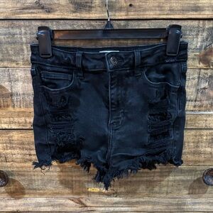 Cello Distressed Black Denim Shorts